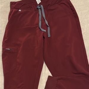 Figs maroon Zamora jogger scrub pants